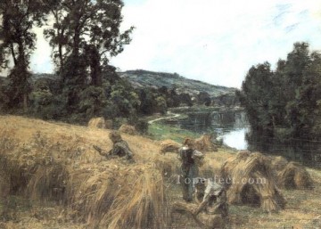 Leon Augustin Lhermitte Painting - La Moisson pres de la Marne rural scenes peasant Leon Augustin Lhermitte